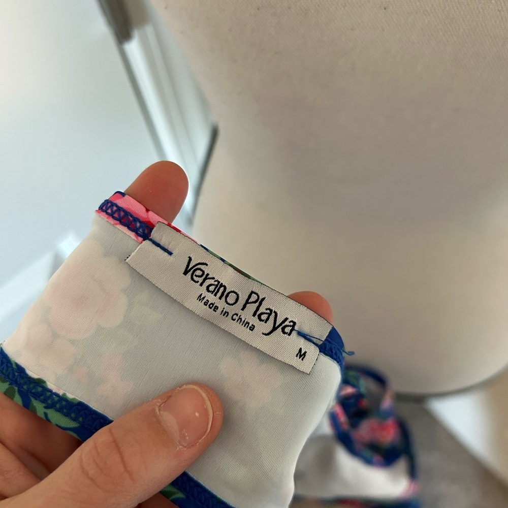 Floral Blue Ruffle Bikini Set - Picture 9 of 9